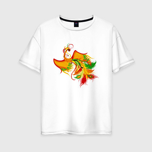 Женская футболка оверсайз Жарптица Феникс птица / Белый – фото 1