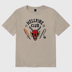 Футболка оверсайз женская Hellfire сlub art, цвет: миндальный