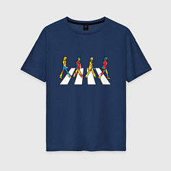Футболка оверсайз женская Beatles team, цвет: тёмно-синий