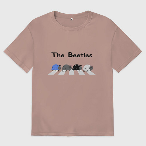 Женская футболка оверсайз The Beetles / Пыльно-розовый – фото 1