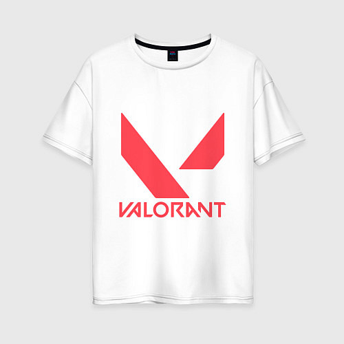 Женская футболка оверсайз Valorant - logo / Белый – фото 1