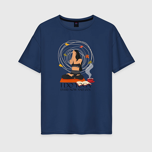 Женская футболка оверсайз Йога и дзен / Тёмно-синий – фото 1