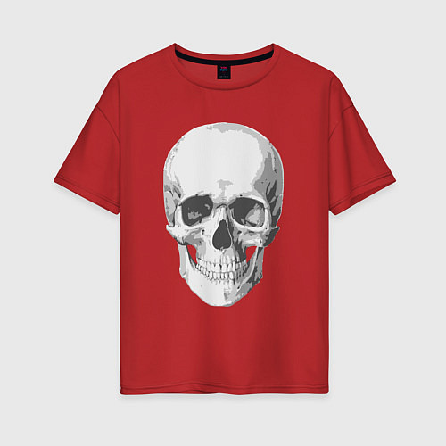 Женская футболка оверсайз Platinum Cut Skull / Красный – фото 1