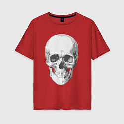 Футболка оверсайз женская Platinum Cut Skull, цвет: красный