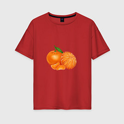 Женская футболка оверсайз Мандарины цитрусовые