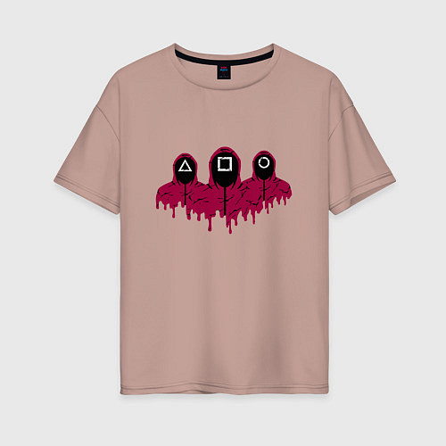 Женская футболка оверсайз Squid game army / Пыльно-розовый – фото 1