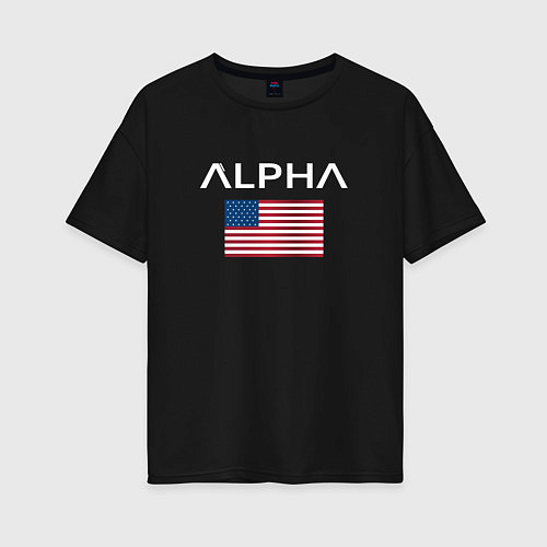 Женская футболка оверсайз Alpha USA / Черный – фото 1