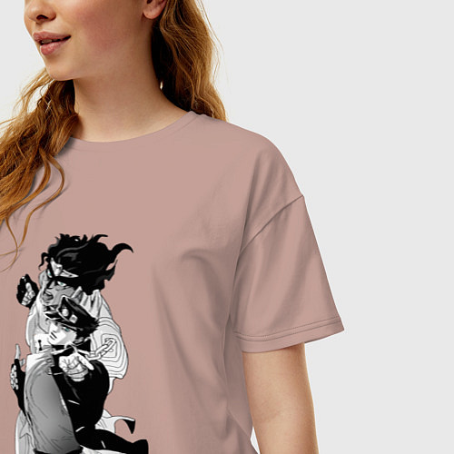 Женская футболка оверсайз Джотаро и платиновая звезда / Пыльно-розовый – фото 3