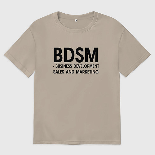 Женская футболка оверсайз Business Development Sales & Marketing / Миндальный – фото 1