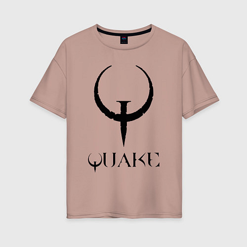 Женская футболка оверсайз Quake I logo / Пыльно-розовый – фото 1