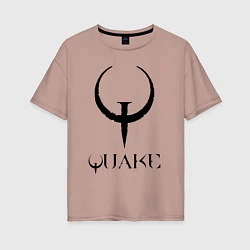 Женская футболка оверсайз Quake I logo