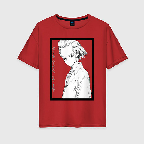 Женская футболка оверсайз Доктор Ксено: Доктор стоун / Красный – фото 1