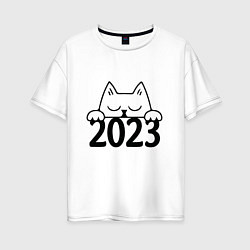 Женская футболка оверсайз Cat 2023