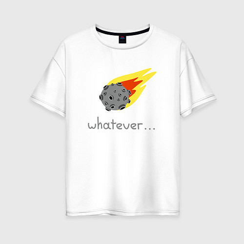 Женская футболка оверсайз Метеорит конец света / Белый – фото 1