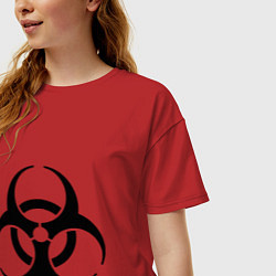 Футболка оверсайз женская Biological hazard, цвет: красный — фото 2
