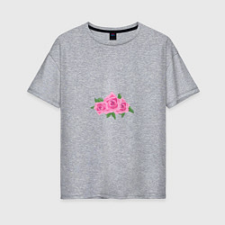 Женская футболка оверсайз Букет роз