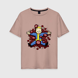 Футболка оверсайз женская Vault boy caps, цвет: пыльно-розовый