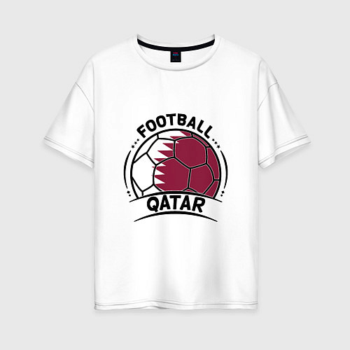 Женская футболка оверсайз Football Qatar / Белый – фото 1