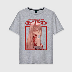 Женская футболка оверсайз Человек бензопила Пауэр