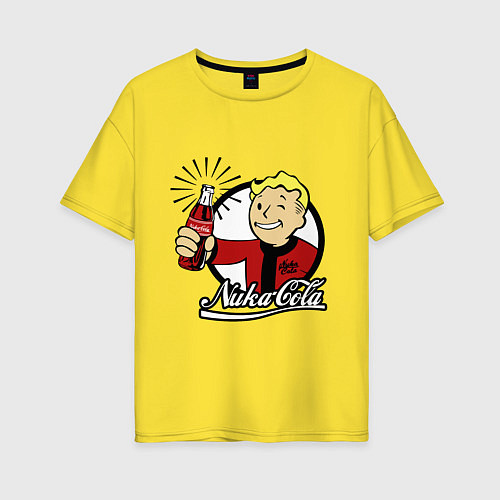 Женская футболка оверсайз Vault boy - nuka cola / Желтый – фото 1