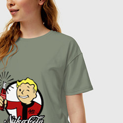 Футболка оверсайз женская Vault boy - nuka cola, цвет: авокадо — фото 2