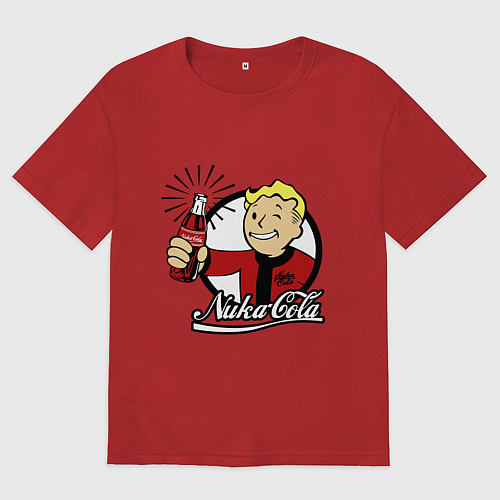 Женская футболка оверсайз Vault boy - nuka cola / Красный – фото 1