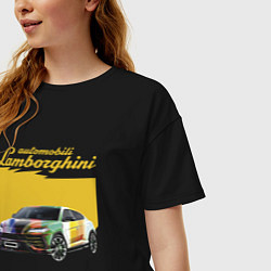Футболка оверсайз женская Lamborghini Urus - Italy, цвет: черный — фото 2