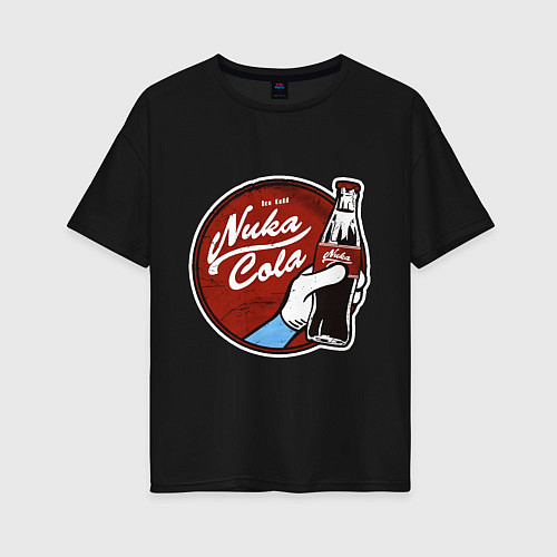 Женская футболка оверсайз Nuka cola sticker / Черный – фото 1