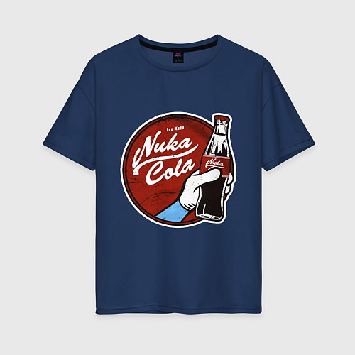 Женская футболка оверсайз Nuka cola sticker / Тёмно-синий – фото 1