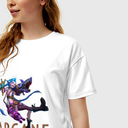 Футболка оверсайз женская Jinx with guns, цвет: белый — фото 2