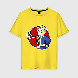 Футболка оверсайз женская Vault boy - skeleton, цвет: желтый