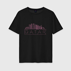 Футболка оверсайз женская Qatar city, цвет: черный