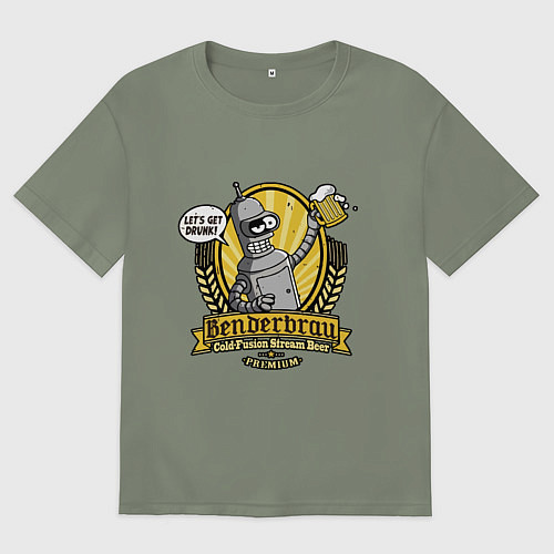 Женская футболка оверсайз Benderbrau premium beer / Авокадо – фото 1