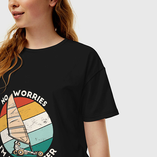 Женская футболка оверсайз Не беспокойтесь, я инженер / Черный – фото 3