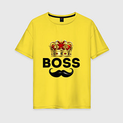 Женская футболка оверсайз BOSS и корона с усами