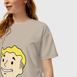 Футболка оверсайз женская Vault boy head, цвет: миндальный — фото 2