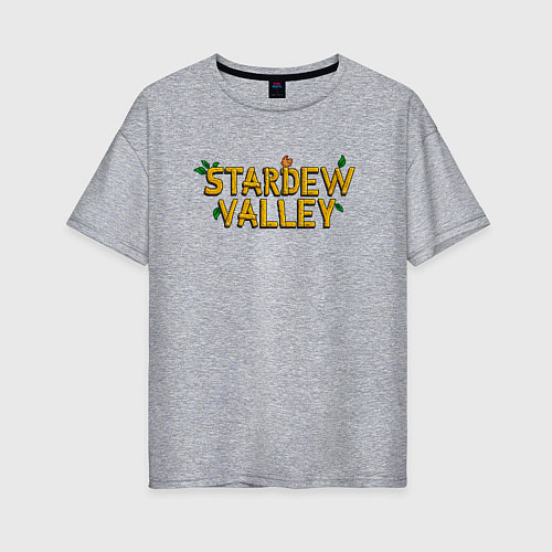 Женская футболка оверсайз Stardew Valley logo / Меланж – фото 1
