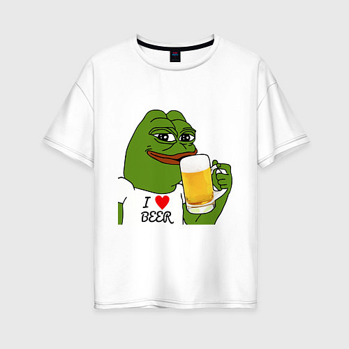 Женская футболка оверсайз Drink Pepe / Белый – фото 1