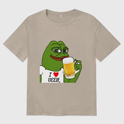 Футболка оверсайз женская Drink Pepe, цвет: миндальный