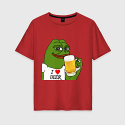 Женская футболка оверсайз Drink Pepe