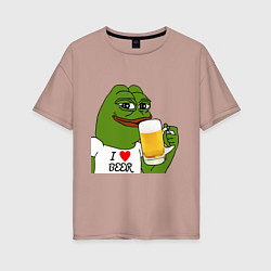 Женская футболка оверсайз Drink Pepe