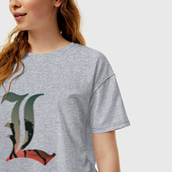 Футболка оверсайз женская Тетрадь смерти Рюк и Лайт Ягами, цвет: меланж — фото 2