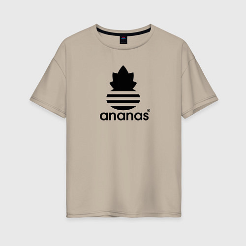 Женская футболка оверсайз Ananas - Adidas / Миндальный – фото 1