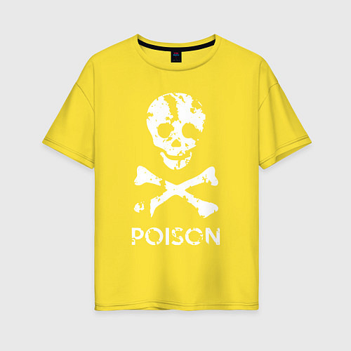 Женская футболка оверсайз Poison sign / Желтый – фото 1