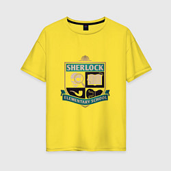Футболка оверсайз женская Начальная школа Шерлока, цвет: желтый