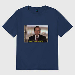 Футболка оверсайз женская I am dead inside - Майкл Скотт, цвет: тёмно-синий