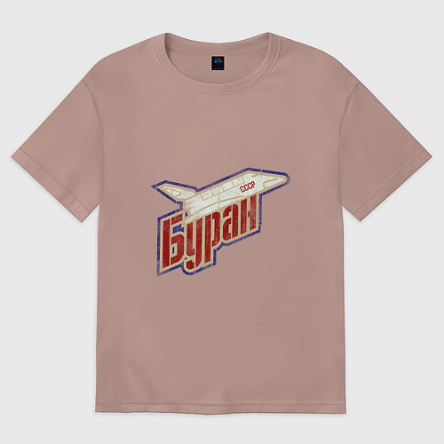 Женская футболка оверсайз Буран / Пыльно-розовый – фото 1