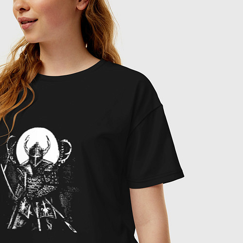 Женская футболка оверсайз The mad knight / Черный – фото 3