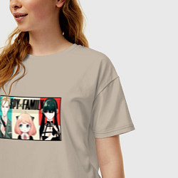 Футболка оверсайз женская Spy family - heroes, цвет: миндальный — фото 2