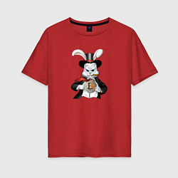 Женская футболка оверсайз Денежный кролик, подарок